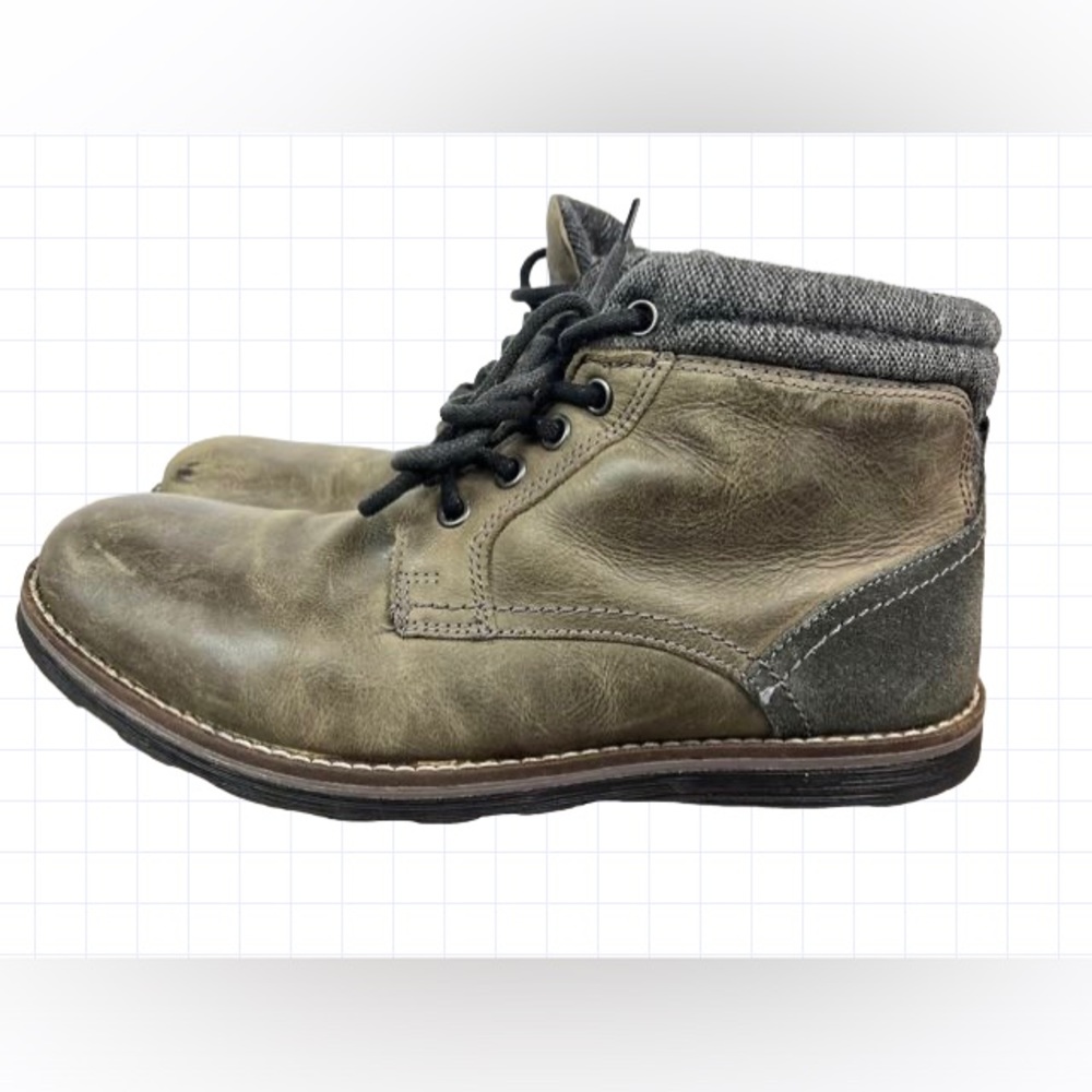Crevo Geoff Gray Military leather Woven Winterize Combat style Boots Men 8.5M